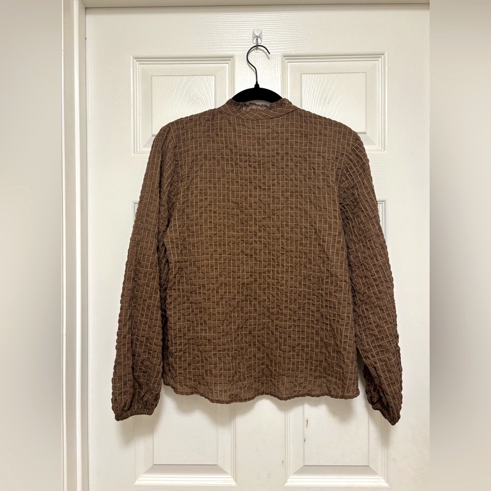NWT ZARA Ruffle Check Blouse - Picture 9 of 11